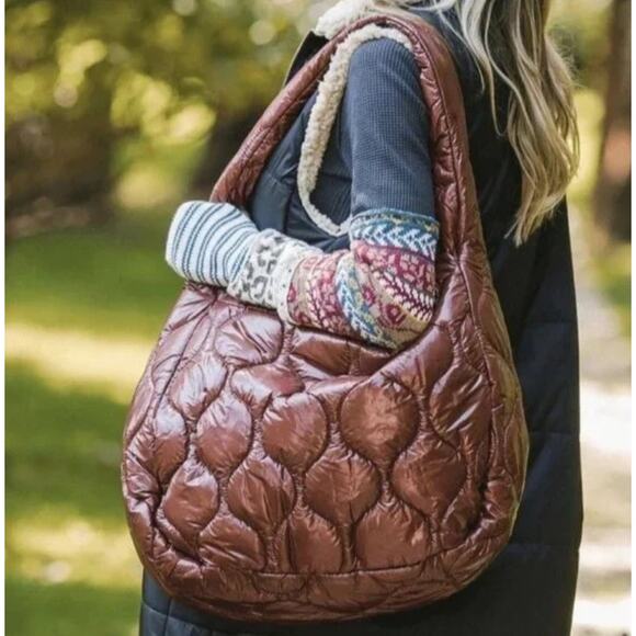 Free People Movement Surplus Shine Carryall Shoulder Bag in Nutshell - Picture 1 of 14